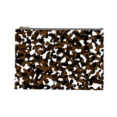 Black Brown And White Camo Streaks Cosmetic Bag (large)  by TRENDYcouture