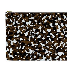 Black Brown And White Camo Streaks Cosmetic Bag (xl) by TRENDYcouture