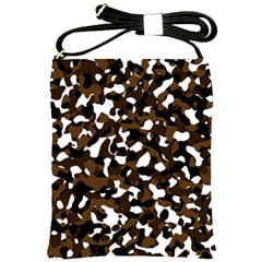Black Brown And White Camo Streaks Shoulder Sling Bags by TRENDYcouture