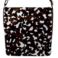 Black Brown And White Camo Streaks Flap Messenger Bag (s) by TRENDYcouture