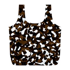 Black Brown And White Camo Streaks Full Print Recycle Bags (l)  by TRENDYcouture