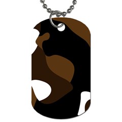 Black Brown And White Abstract 3 Dog Tag (one Side)