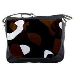 Black Brown And White Abstract 3 Messenger Bags by TRENDYcouture