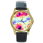 Calm Of The Storm Round Gold Metal Watch