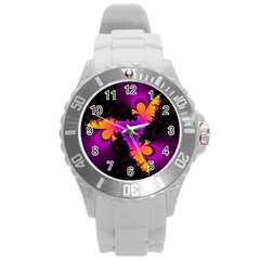 Beginning Round Plastic Sport Watch (l) by TRENDYcouture