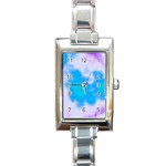 Blue And Purple Clouds Rectangle Italian Charm Watch