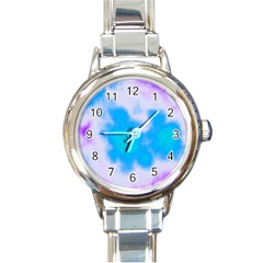 Blue And Purple Clouds Round Italian Charm Watch by TRENDYcouture