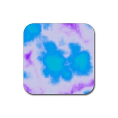 Blue And Purple Clouds Rubber Coaster (square)  by TRENDYcouture