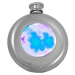 Blue And Purple Clouds Round Hip Flask (5 oz)