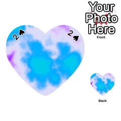 Blue And Purple Clouds Playing Cards 54 (heart)  by TRENDYcouture