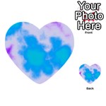 Blue And Purple Clouds Multi-purpose Cards (Heart)  Back 1