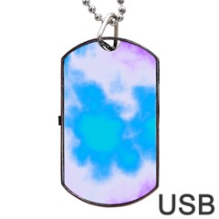 Blue And Purple Clouds Dog Tag Usb Flash (one Side) by TRENDYcouture