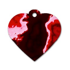 Crimson Sky Dog Tag Heart (one Side) by TRENDYcouture