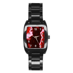 Crimson Sky Stainless Steel Barrel Watch by TRENDYcouture