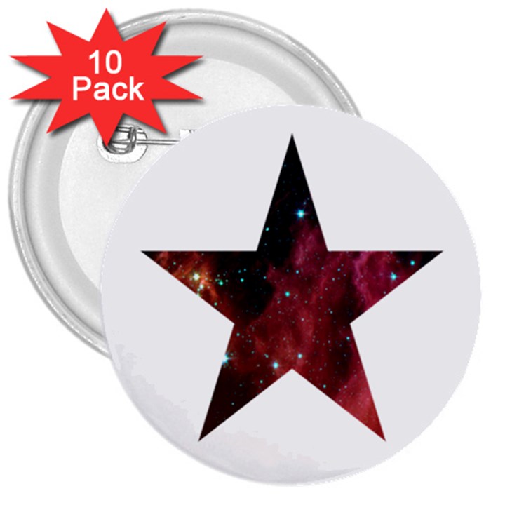 Star 3  Buttons (10 pack) 