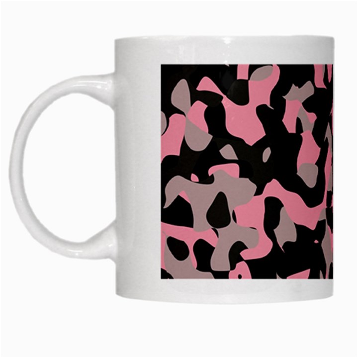 Kitty Camo White Mugs