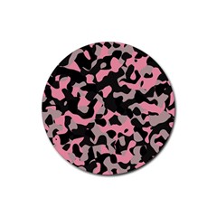 Kitty Camo Rubber Round Coaster (4 Pack)  by TRENDYcouture