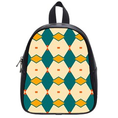 Blue Yellow Rhombus Pattern                                                                                 			school Bag (small) by LalyLauraFLM