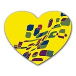 Yellow abstraction Heart Mousepads Front