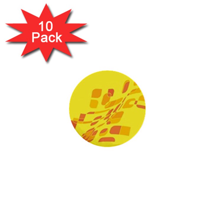 Yellow abstraction 1  Mini Buttons (10 pack) 