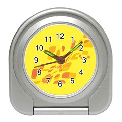 Yellow Abstraction Travel Alarm Clocks by Valentinaart