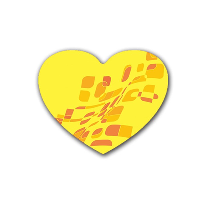 Yellow abstraction Heart Coaster (4 pack) 