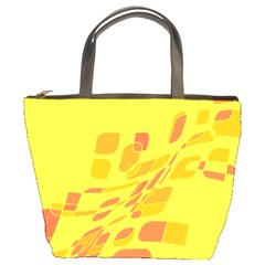 Yellow Abstraction Bucket Bags by Valentinaart