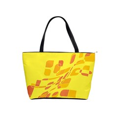 Yellow Abstraction Shoulder Handbags by Valentinaart