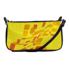 Yellow Abstraction Shoulder Clutch Bags by Valentinaart