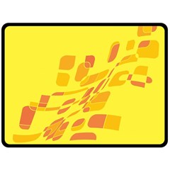 Yellow Abstraction Fleece Blanket (large)  by Valentinaart