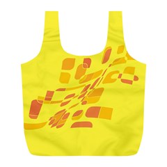 Yellow Abstraction Full Print Recycle Bags (l)  by Valentinaart