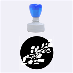 Blue Abstraction Rubber Round Stamps (medium)