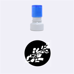 Blue Abstraction Rubber Round Stamps (small) by Valentinaart