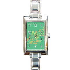 Green Abastraction Rectangle Italian Charm Watch by Valentinaart