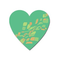 Green Abastraction Heart Magnet by Valentinaart
