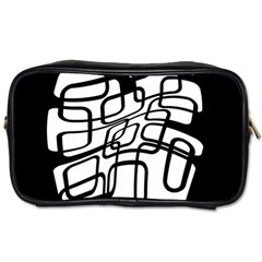 White Abstraction Toiletries Bags by Valentinaart