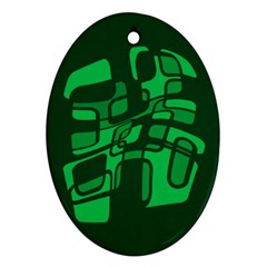 Green Abstraction Ornament (oval)  by Valentinaart