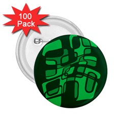 Green Abstraction 2 25  Buttons (100 Pack)  by Valentinaart