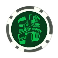 Green Abstraction Poker Chip Card Guards by Valentinaart