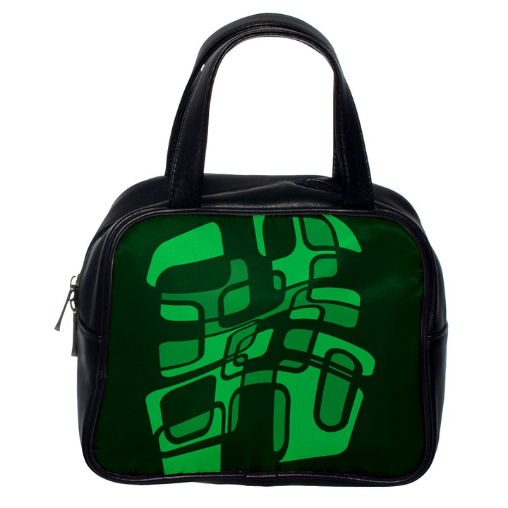 Green abstraction Classic Handbags (One Side)