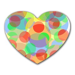 Colorful Circles Heart Mousepads by Valentinaart