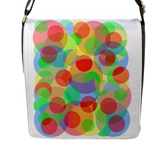 Colorful Circles Flap Messenger Bag (l)  by Valentinaart