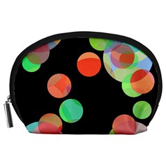 Colorful Circles Accessory Pouches (large)  by Valentinaart