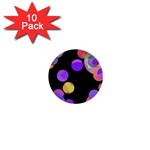 Colorful decorative circles 1  Mini Buttons (10 pack)  Front