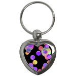 Colorful decorative circles Key Chains (Heart)  Front