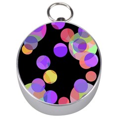 Colorful Decorative Circles Silver Compasses by Valentinaart