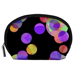 Colorful Decorative Circles Accessory Pouches (large)  by Valentinaart