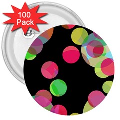 Colorful Decorative Circles 3  Buttons (100 Pack)  by Valentinaart