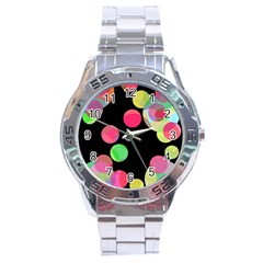 Colorful Decorative Circles Stainless Steel Analogue Watch by Valentinaart