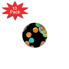 Orange Circles 1  Mini Buttons (10 Pack)  by Valentinaart